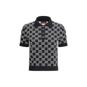 Gucci Women Gg Wool Jacquard Polo Top